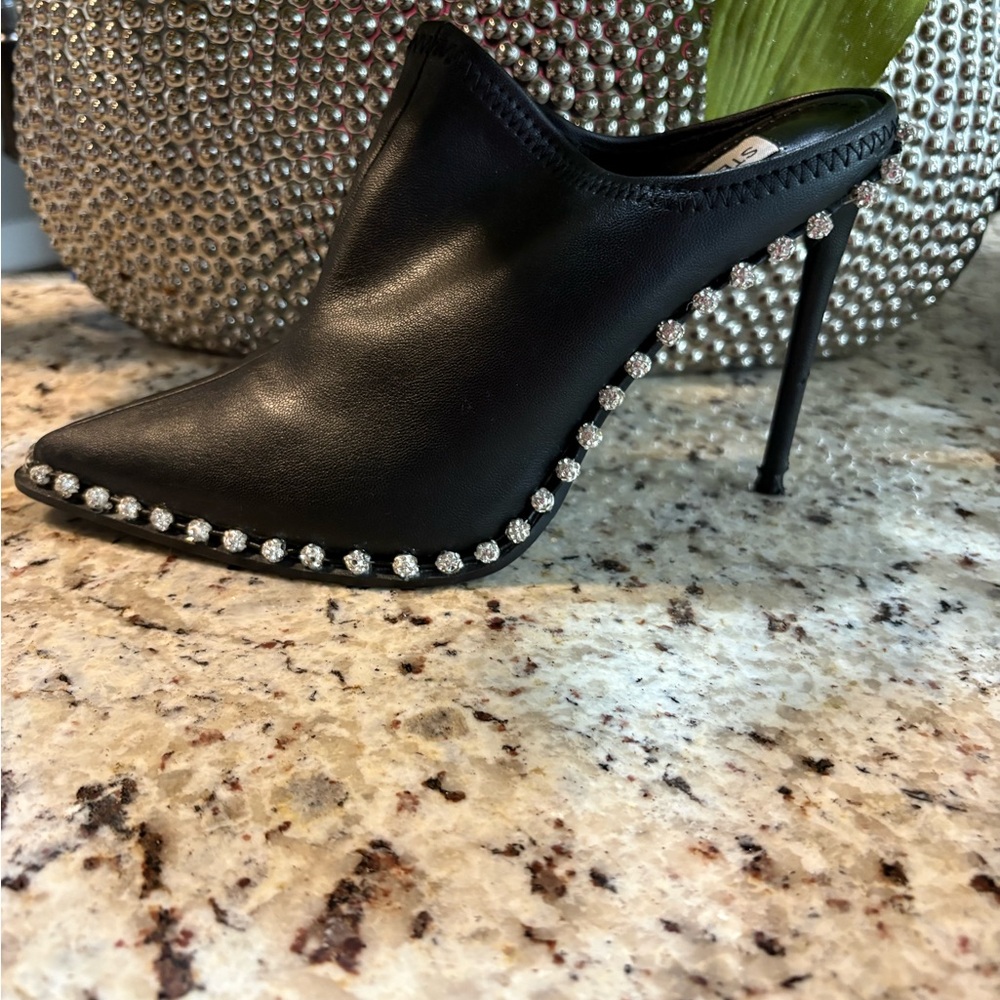 Steve Madden Black Rhinestone Mules